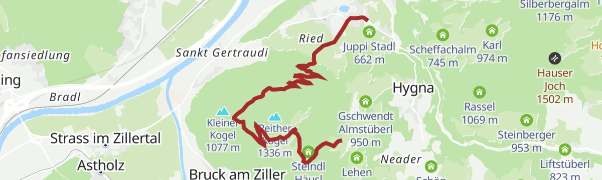 Route map: Panoramaweg Reither Kogel